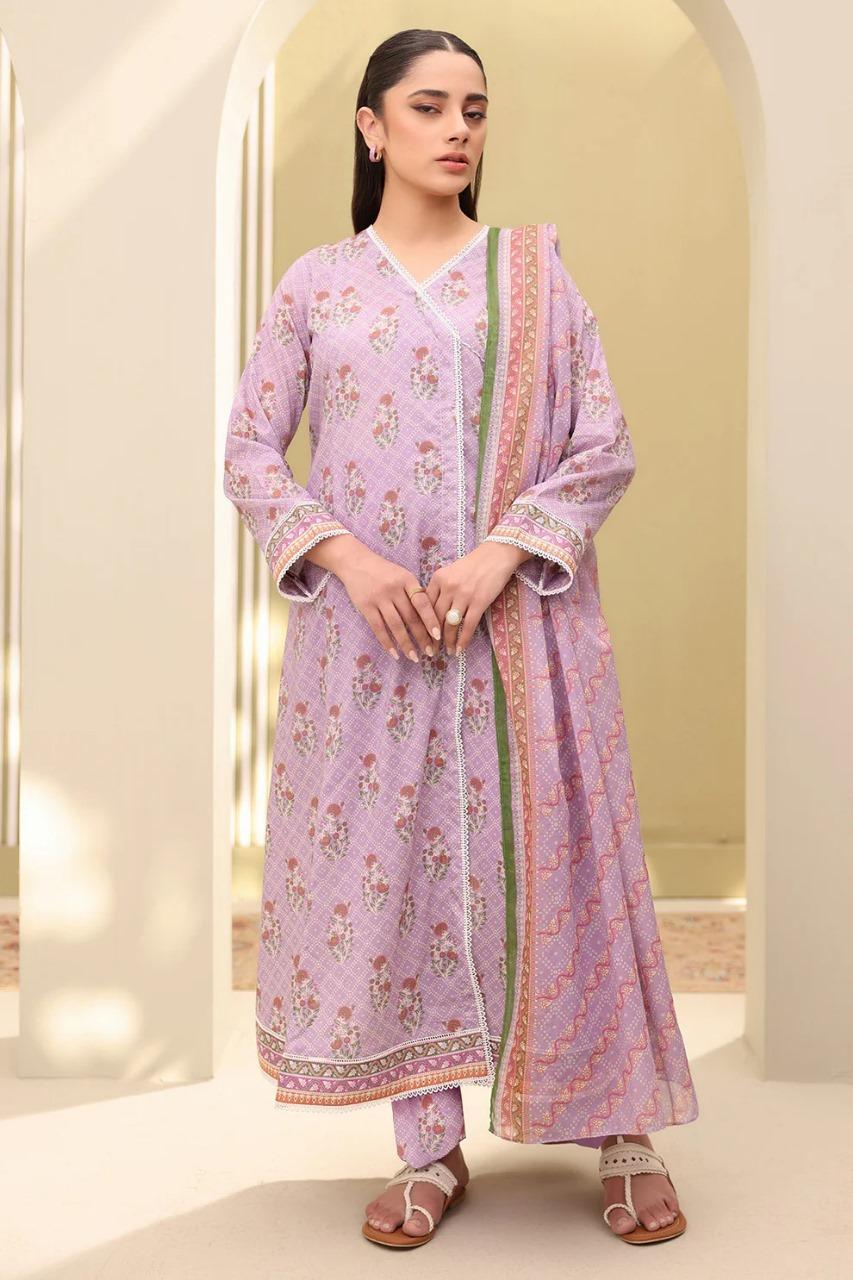 Pink floral printed 3-piece dress