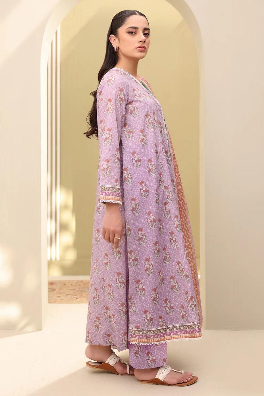 Pink floral printed 3-piece dress