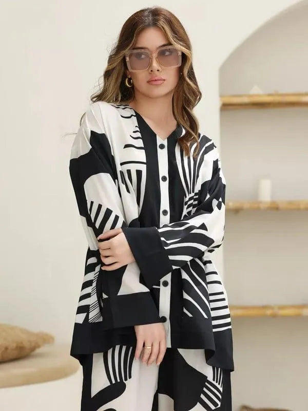 Black white khaddar